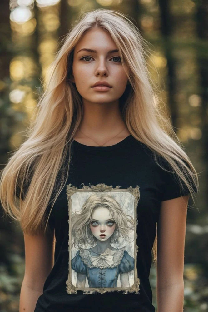 Dámské tričko - Následuj bílého králíka – Follow the White Rabbit