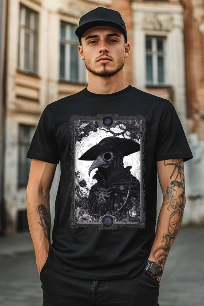 Pánské tričko - Beztvářný Doktor – Plague Doctor - Morový Doktor