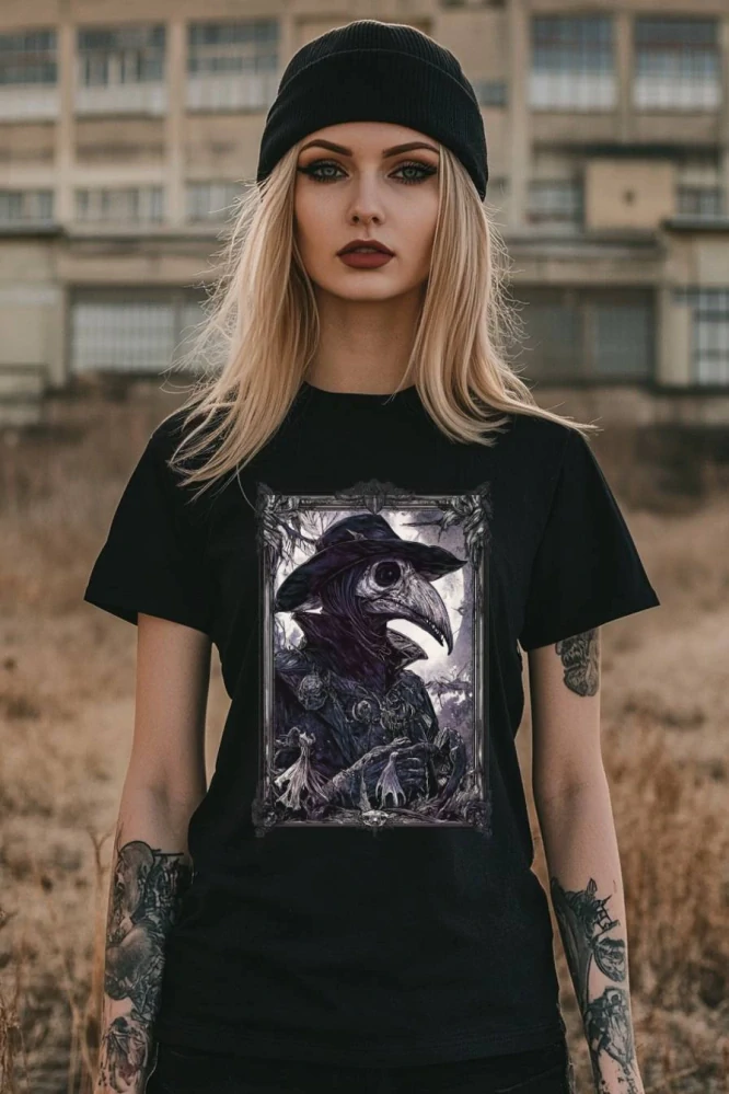 Dámské tričko - Noční Mor – Plague Doctor - Morový Doktor