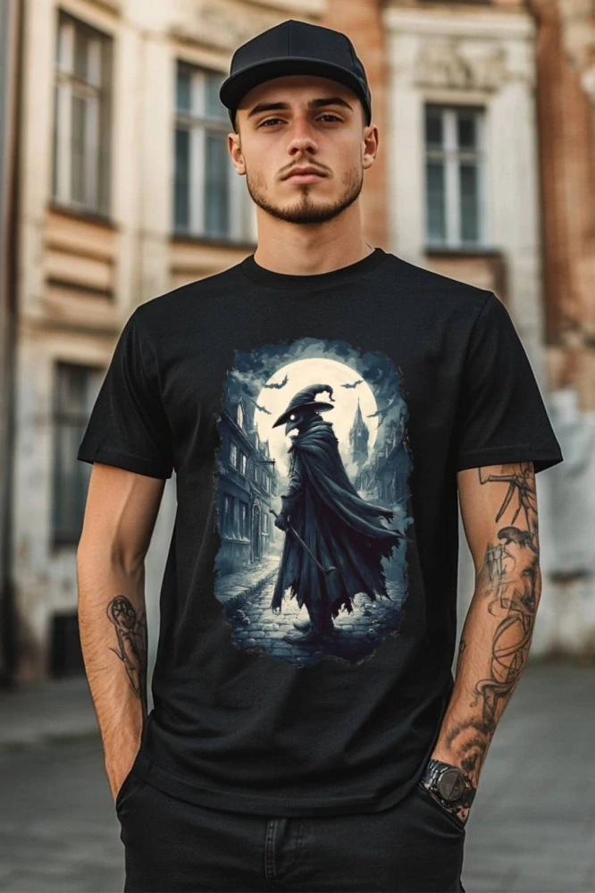 Pánské tričko - Stínový Léčitel – Plague Doctor - Morový Doktor