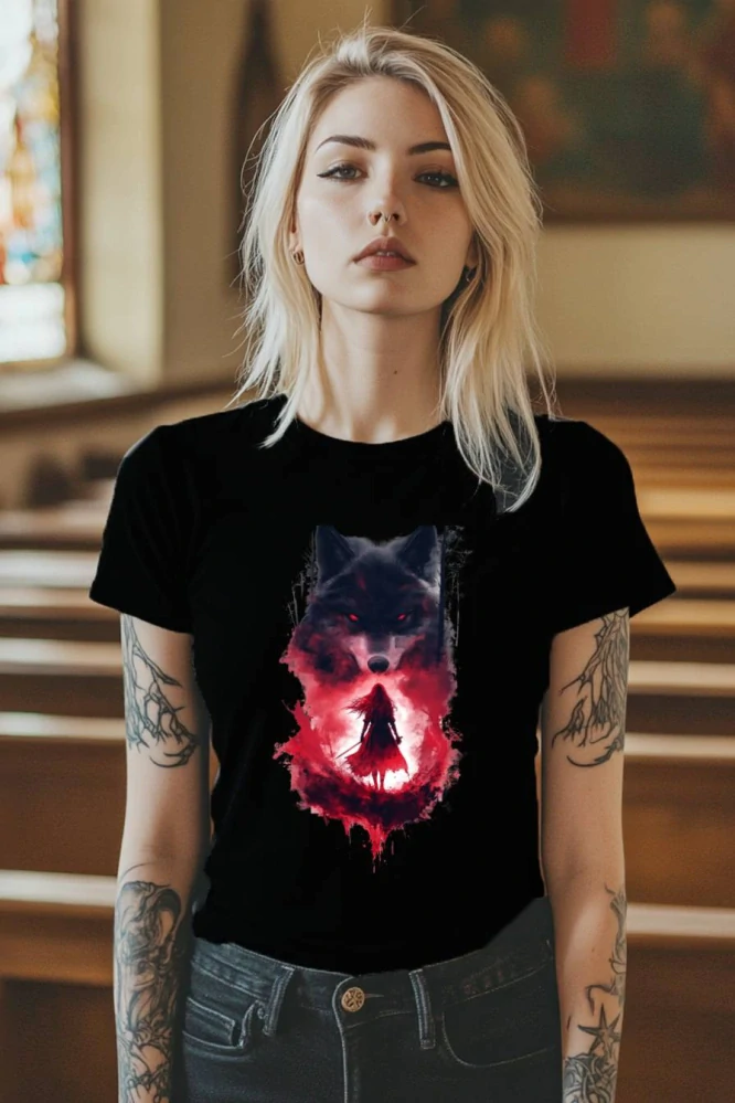 Dámské tričko - Červená Karkulka – Les Krvavých Stop