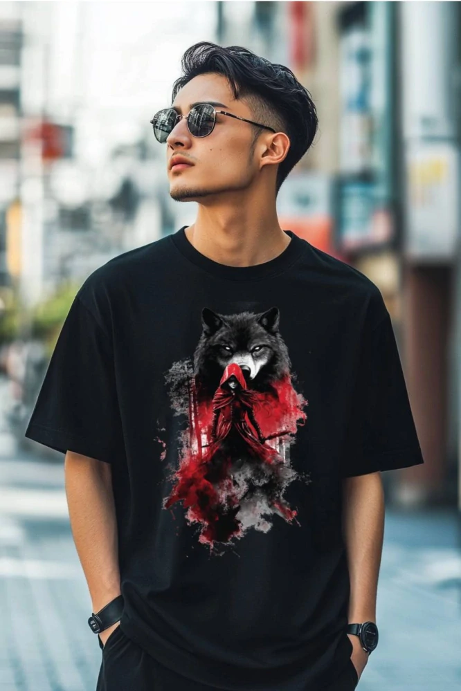 Pánské tričko - Červená Karkulka – Lovkyně Bestií