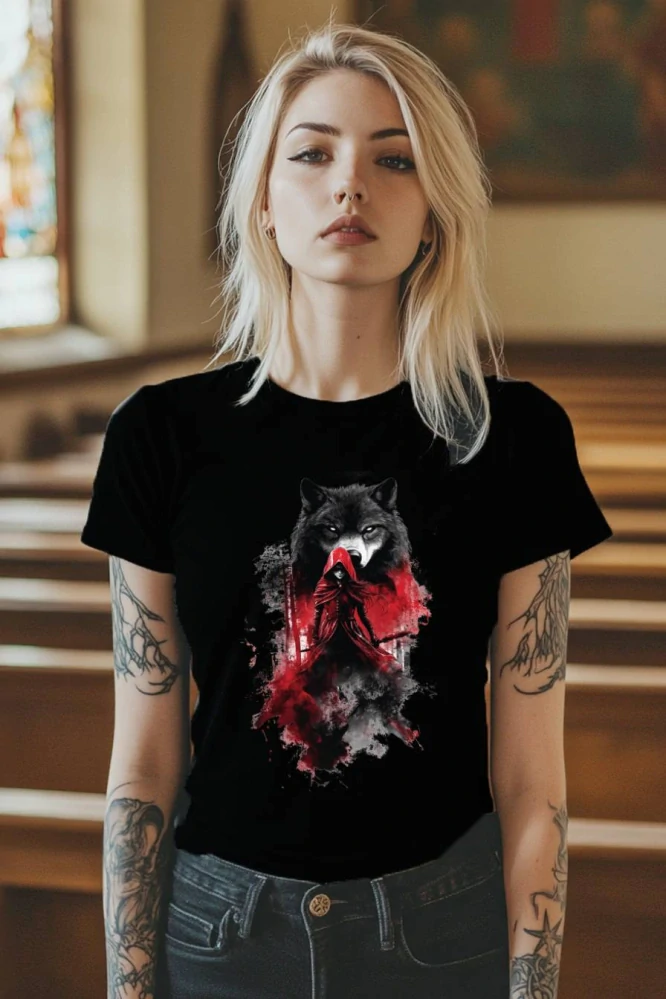 Dámské tričko - Červená Karkulka – Lovkyně Bestií