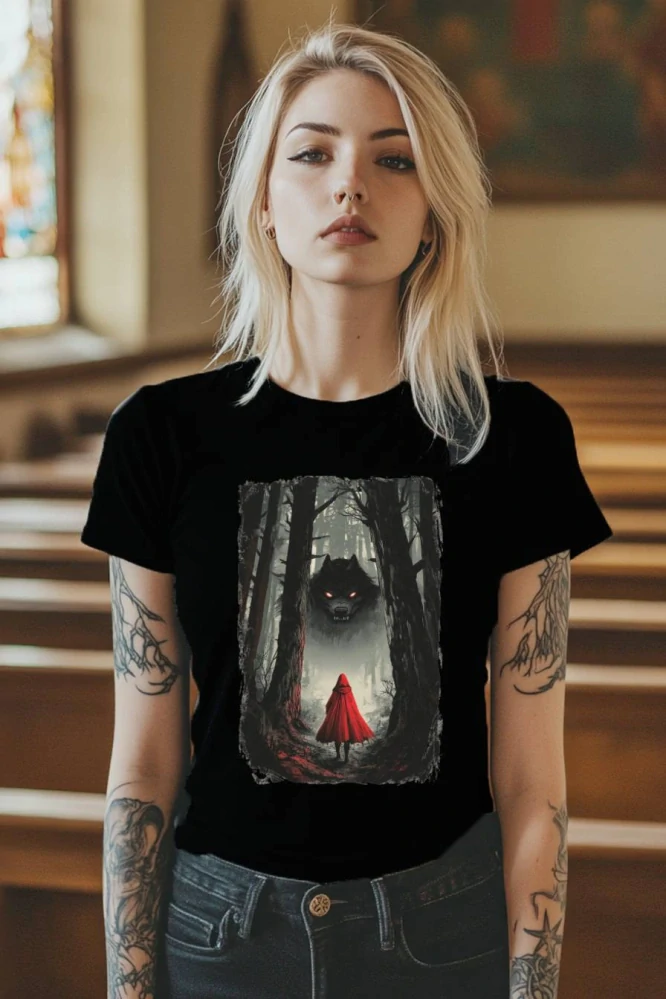 Dámské tričko - Červená Karkulka – Pohádka v Temnotě