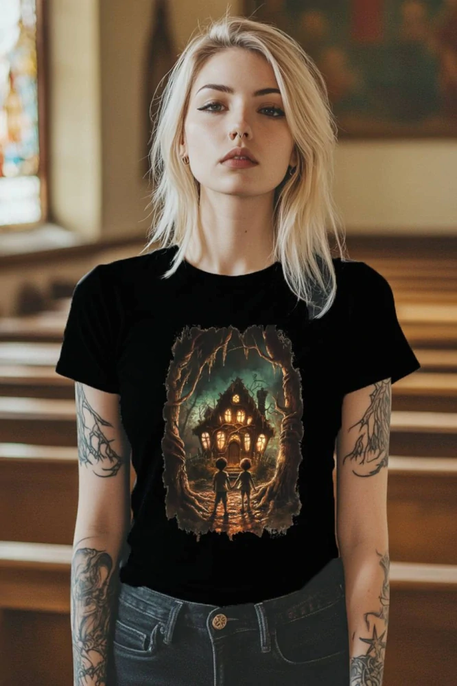 Dámské tričko - Jeníček a Mařenka – Pekelný Perníček