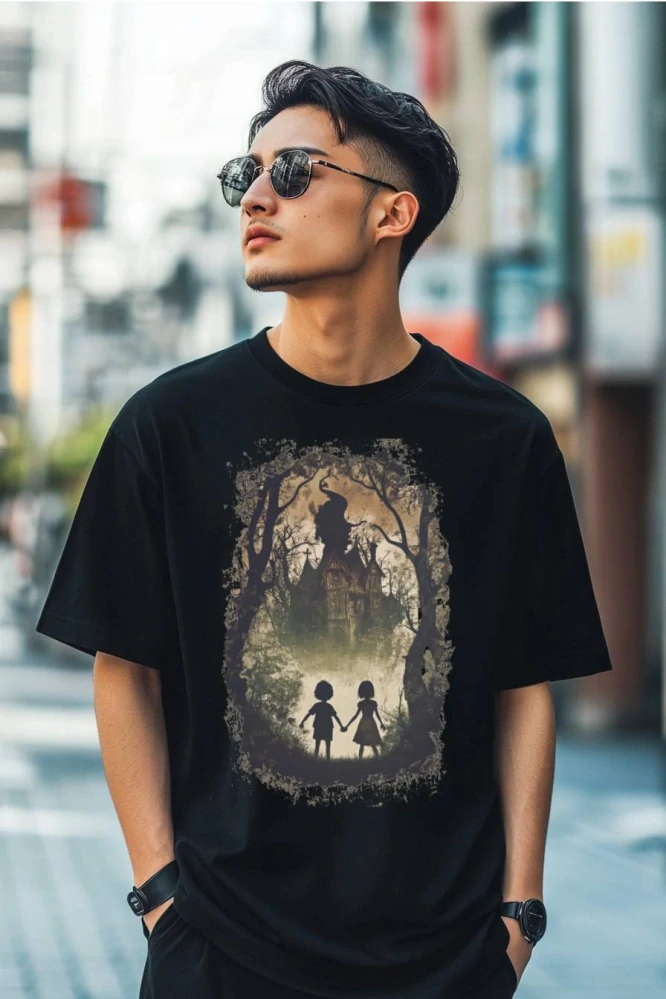 Pánské tričko - Jeníček a Mařenka - Temná Past