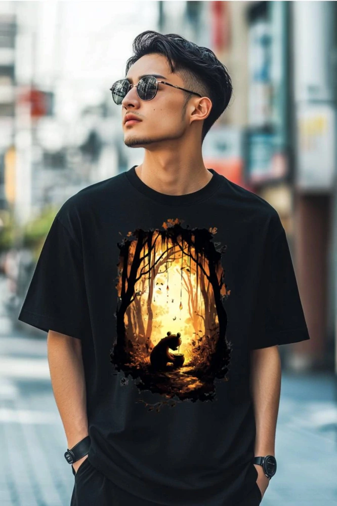 Pánské tričko - Medvídek Pú – Stíny Stokorcového Lesa