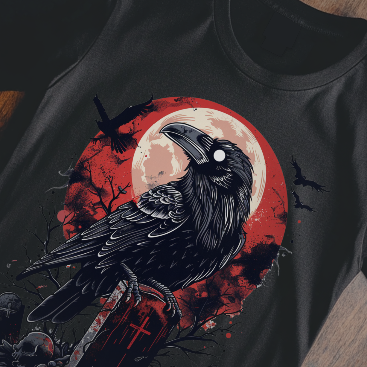 Dámské tričko - Cemetery Raven