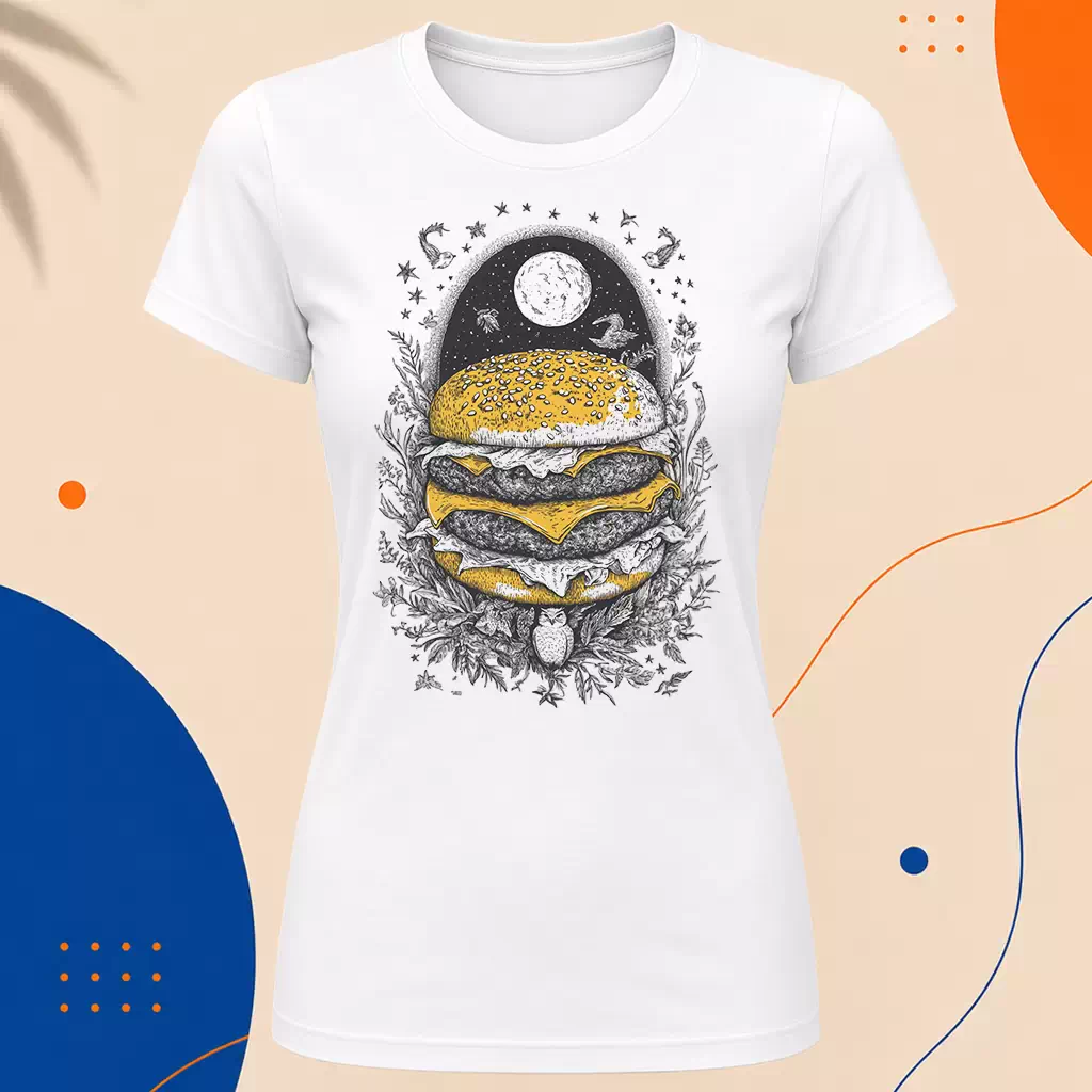 Dámské tričko - Burger noční sen