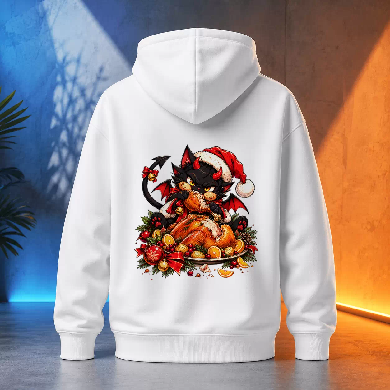Unisex mikina - Ďábelská kočka a pečínka