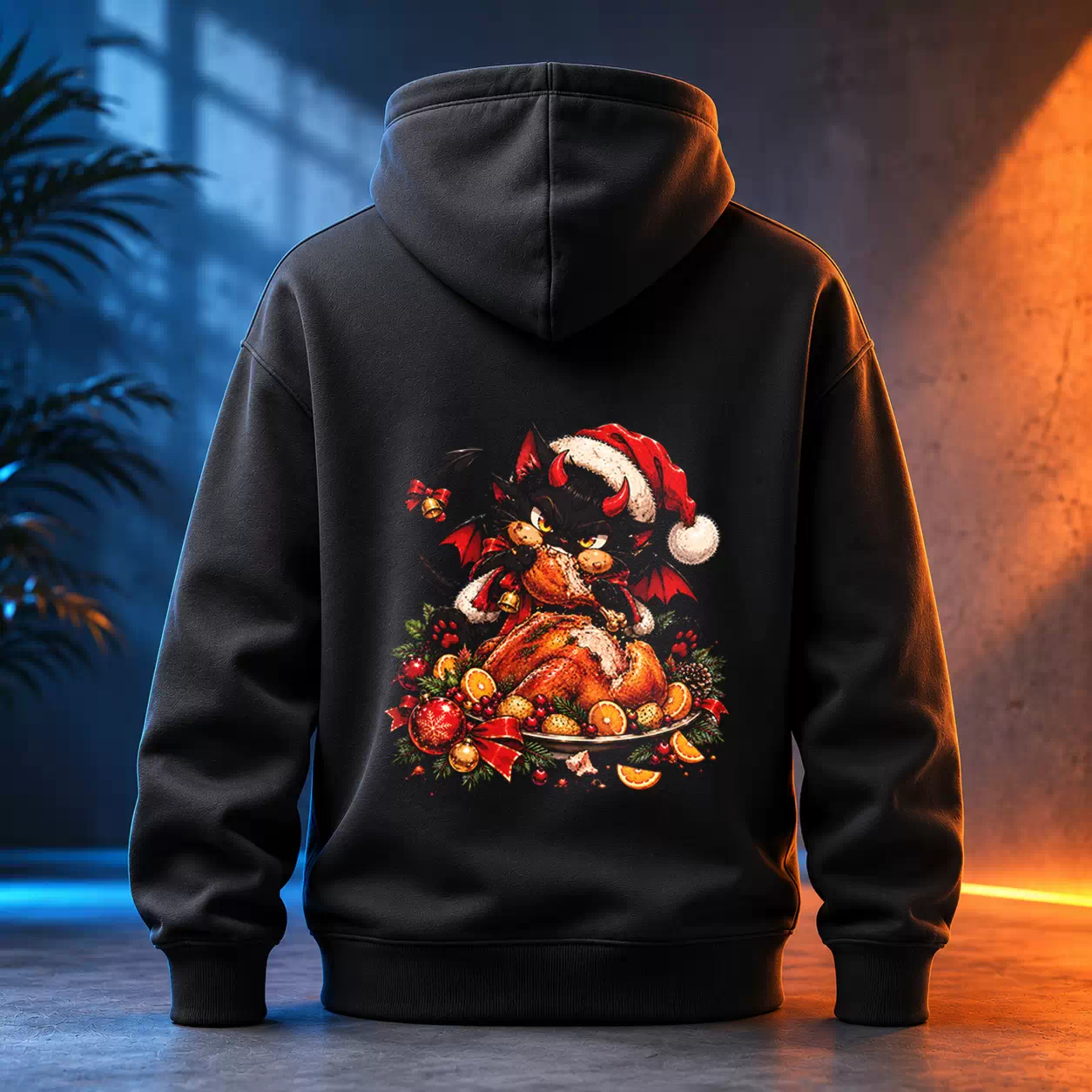 Unisex mikina - Ďábelská kočka a pečínka