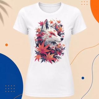 Dámské tričko - Bílá Japonská liška