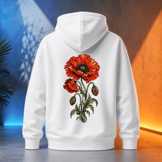 Unisex mikina - Rudý mák