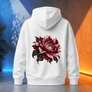 Unisex mikina - Burgundská pivoňka