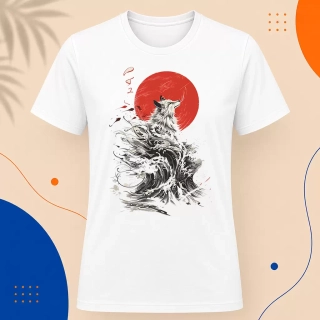Pánské tričko - Kitsune ve vlnách