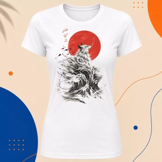 Dámské tričko - Kitsune ve vlnách