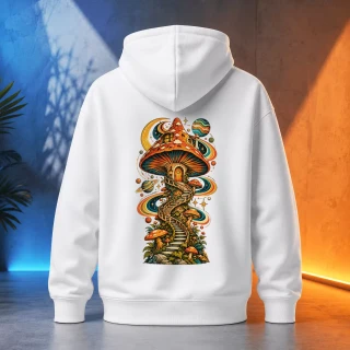 Unisex mikina - Houbový dům mezi hvězdami