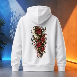 Unisex mikina - Profil v růžích