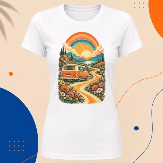 Dámské tričko - Karavan pod duhou