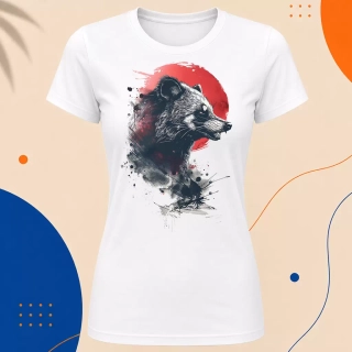 Dámské tričko - Tanuki a krvavý měsíc