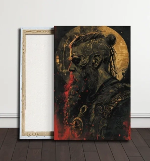 Obraz - Viking u ohně