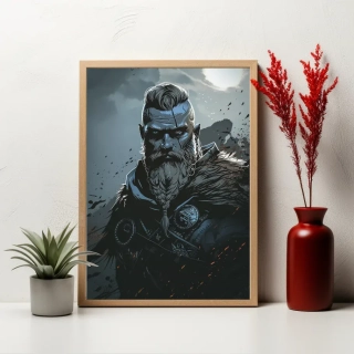 Plakát - Vikingové pod noční oblohou