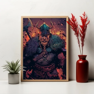 Plakát - Vikingové u ohně