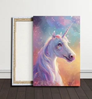 Obraz - Jednorožec v záři duhy