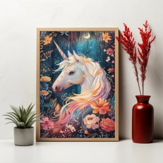 Plakát - Mýtický jednorožec 