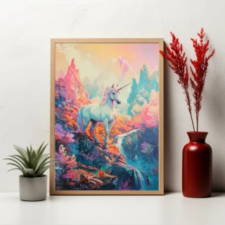 Plakát - Rozkvétající jednorožčí zahrada