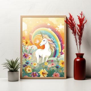 Plakát - Mystický jednorožec 