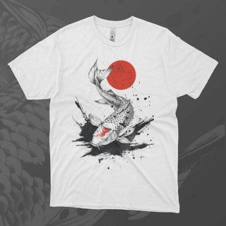 Dámské tričko - Koi kapr pod měsícem