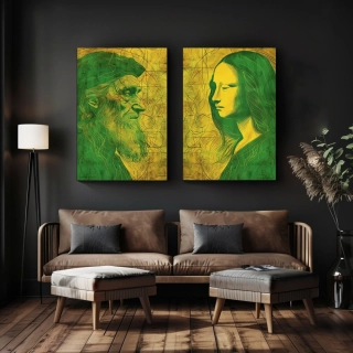 Set párových obrazů: Da Vinci a Mona Lisa (2 ks)