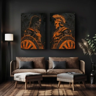 Set párových obrazů: Gladiátor a Gladiátorka (2 ks)