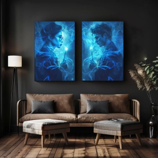 Set párových obrazů: Kouzelník a Kouzelnice (2 ks)