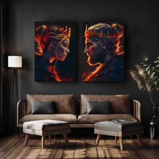 Set párových obrazů: Král a Královna (2 ks)