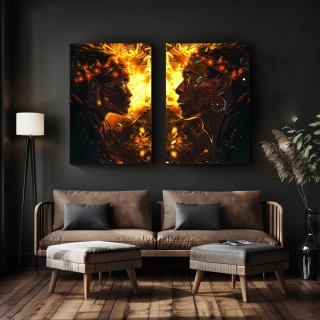 Set párových obrazů: Šaman a Šamanka (2 ks)