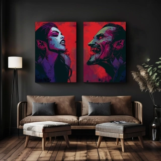 Set párových obrazů: Upír a Upírka (2 ks)