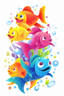 Plakát - Barevná rybí harmonie