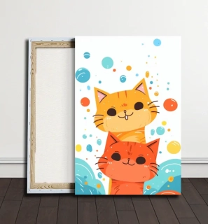 Obraz - Dvojité kočičí nadšení