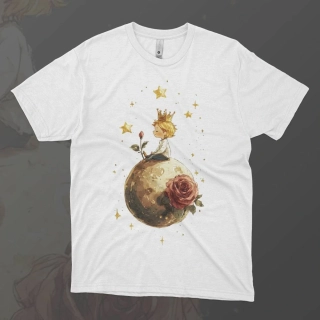 Dámské tričko - Zlaté hvězdy - Malý princ - Le petit prince