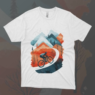 Dámské tričko -  Biker v horách - Svobodná příroda