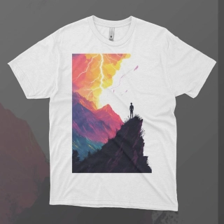 Dámské tričko - Blesky nad horami - Svobodná příroda