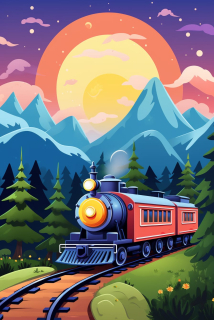 Plakát - Jízda krajinou s vláčkem