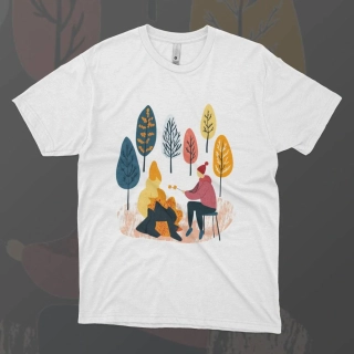 Dámské tričko - Kamarádi a teplo ohně - Svobodná příroda