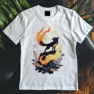 Dámské tričko - Kitsune obklíčená plamenem