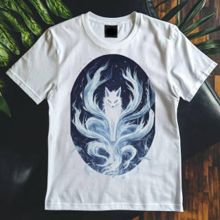 Pánské tričko - Kitsune tančící pod měsícem