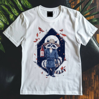 Dámské tričko - Tanuki se Sake v ruce