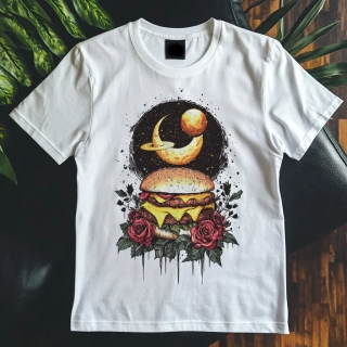 Dámské tričko - Burger zlatý soumrak
