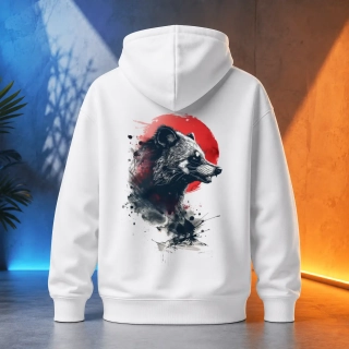 Unisex mikina - Tanuki a krvavý měsíc